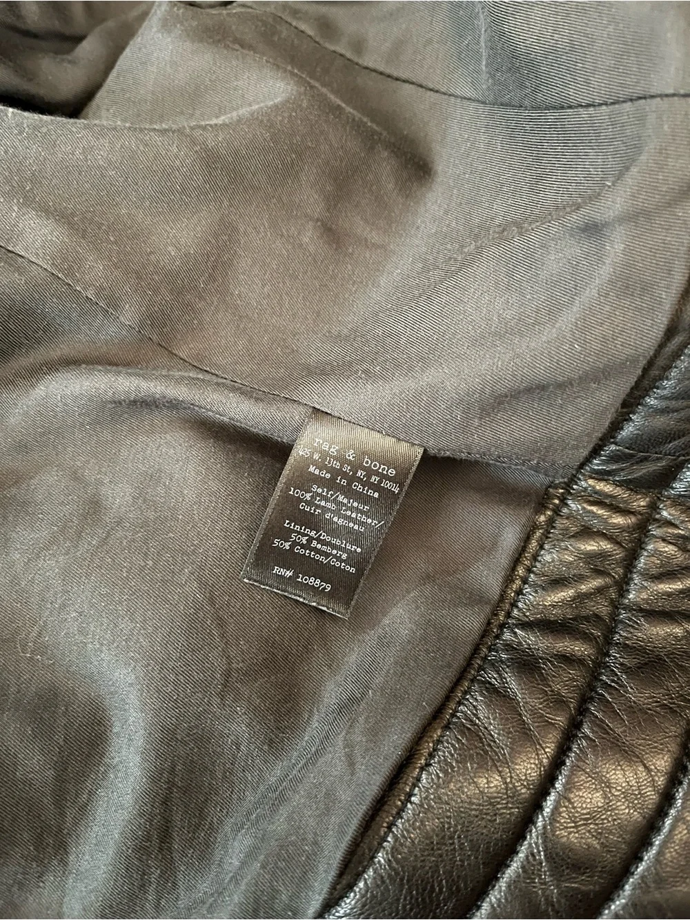 Rag & Bone Clare Lambskin Leather Moto Biker Jacket – Black – Size 2